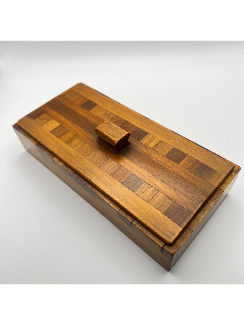 1930s Smokee Handicraft Native Wood Inlay Box Wayside Knoxville TN Vintage